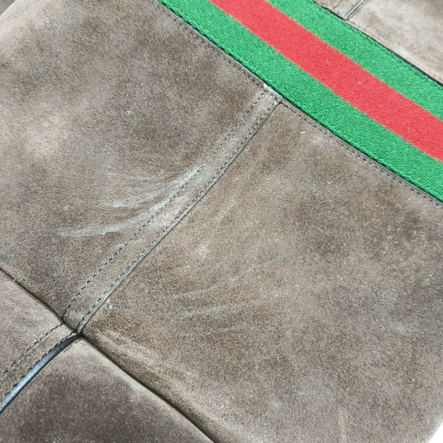 Gucci Jackie 1961 Medium Brown Suede Shoulder Tote Bag