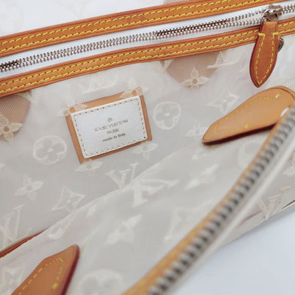 Louis Vuitton Lockit White Mesh Monogram and Leather Handbag