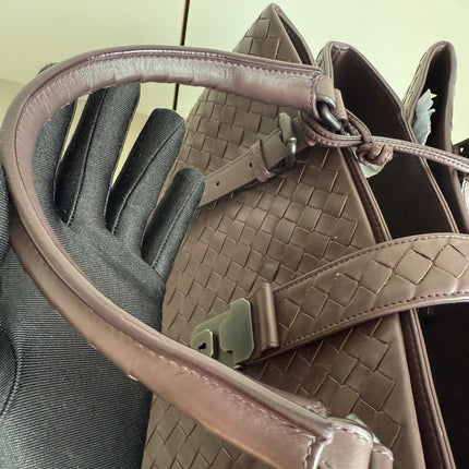 Bottega Veneta Roma Large Intrecciato Nappa Leather Dark Brown 35cm