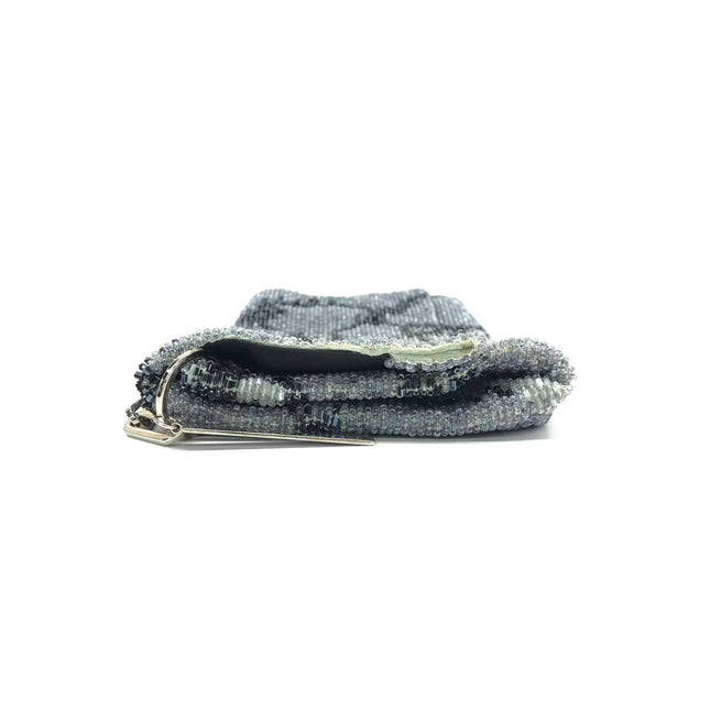 Gucci by Tom Ford Grey Blue Beaded Snake-skin Pattern Chain Shoulder Bag S/S 2000