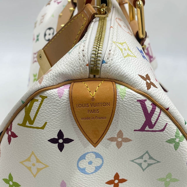 Louis Vuitton x Takashi Murakami Speedy 30 Lock White Multicolor