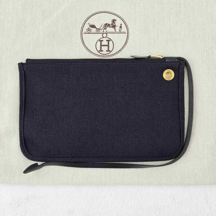 Hermes Herbag 31 Black Canvas Gold Hardware Crossbody Bag