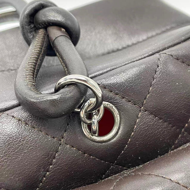 Chanel Cambon Multi-pocket Ligne Reporter Bag Medium Dark Brown Calfskin Leather
