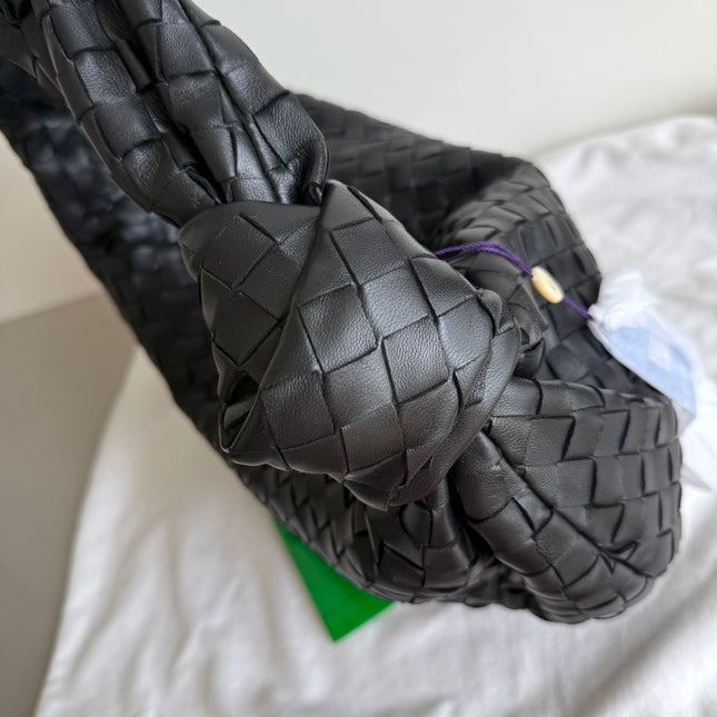 Bottega Veneta Jodie Small Black Lambskin Leather Silver Hardware