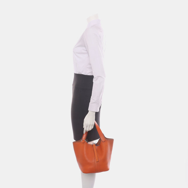 Hermes Picotin 22 Orange Clemence Taurillon Leather 2009