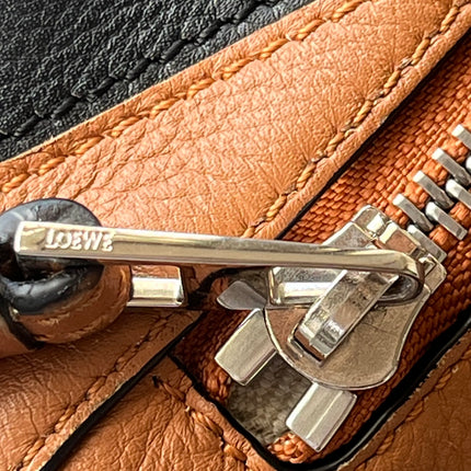 Loewe Puzzle Small Black White Brown Stripes Crossbody Bag 2019