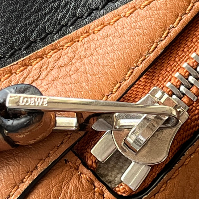 Loewe Puzzle Small Black White Brown Stripes Crossbody Bag 2019