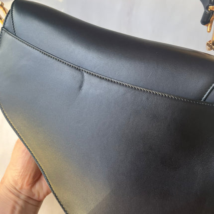 Sold Dior Saddle Medium leather Black Smooth Leather