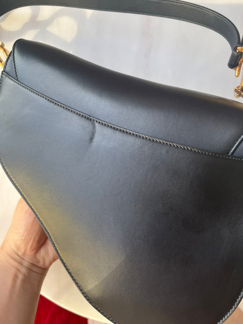 Sold Dior Saddle Medium leather Black Smooth Leather