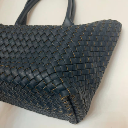 Bottega Veneta Cabat Tote Small/Medium Intreccio Blue Green Leather and Suede Lining 32cm