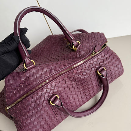Bottega Veneta Maxi Convertible Tote Bag Wine Burgundy Leather Gold Hardware 50cm