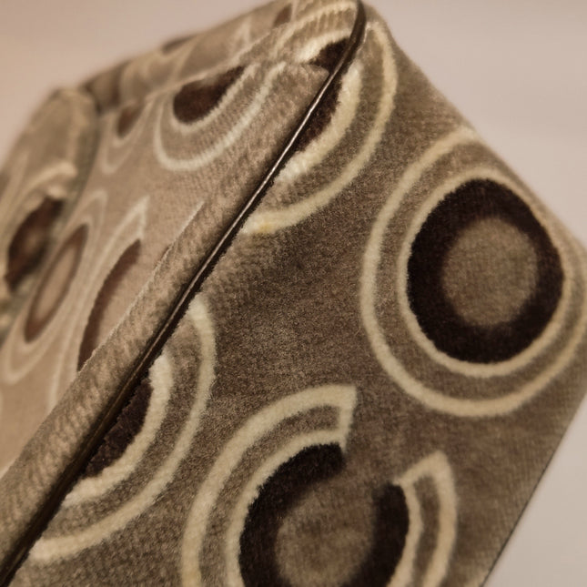 Chanel 2002 Coco Flap Top Handle Box Bag Velvet Grey