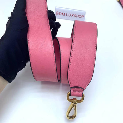 Fendi Baguette Large Pink Leather 3D FF Motif Crossbody Bag