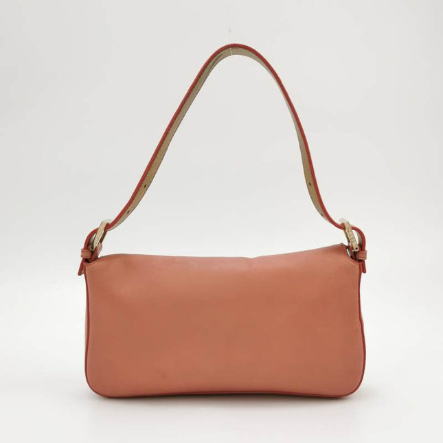 Sold Fendi Baguette Pink Leather with Gold Studded Metal Buckle