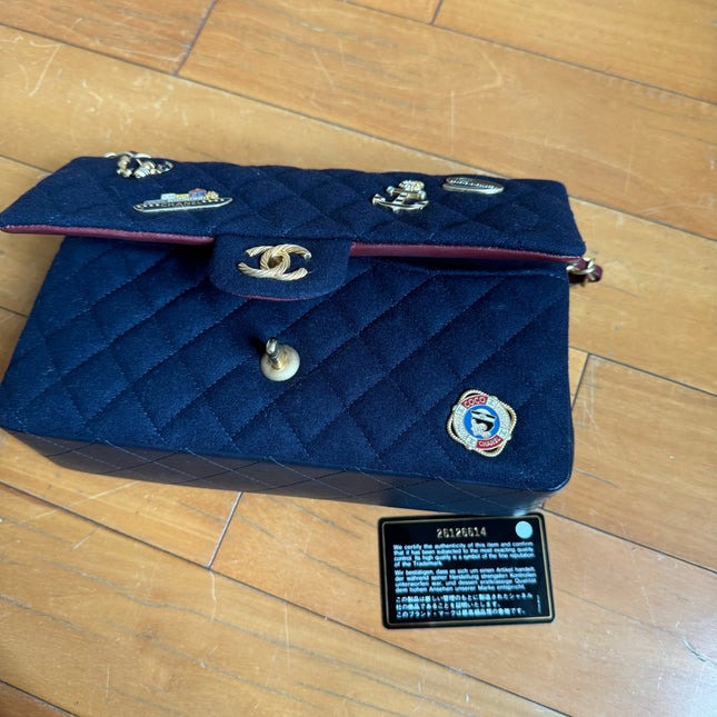Chanel Medium Classic Double Flap Bag Métiers d'Art Paris-Hamburg 2018 Wool Nautical Charms