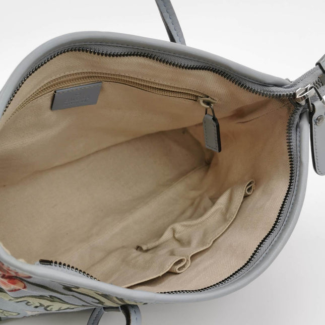 Sold Gucci Flora Knight Tote Blue Nylon and Leather Small