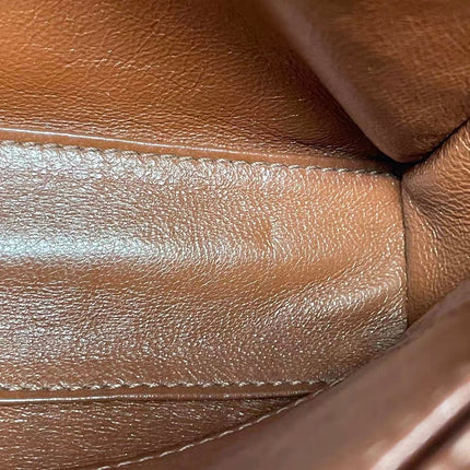 Chanel Vintage Medium Iridescent Brown Caviar Leather Shoulder Bag Gold Hardware