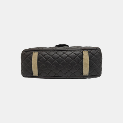 Chanel Coco Casual Flap Bag Quilted Caviar Large Brown Leather