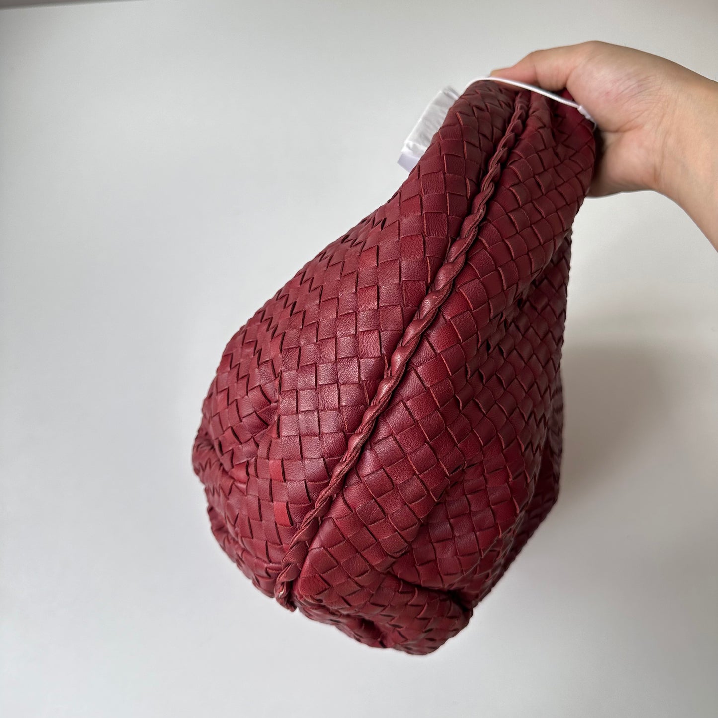 Bottega Veneta Belly Hobo Intrecciato Burgundy Ancora Red Large 50cm