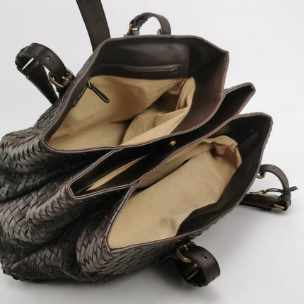 Bottega Veneta Roma Tote Intrecciato Lambskin Leather Dark Chocolate Brown 40cm