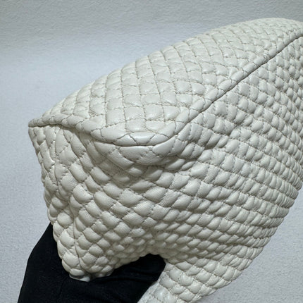 Bottega Veneta Sloane Padded Shoulder Bag White Small 25cm