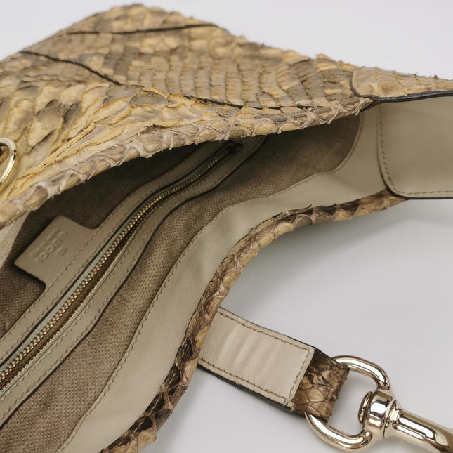 Gucci Jackie Vintage Camel Python Leather Rare
