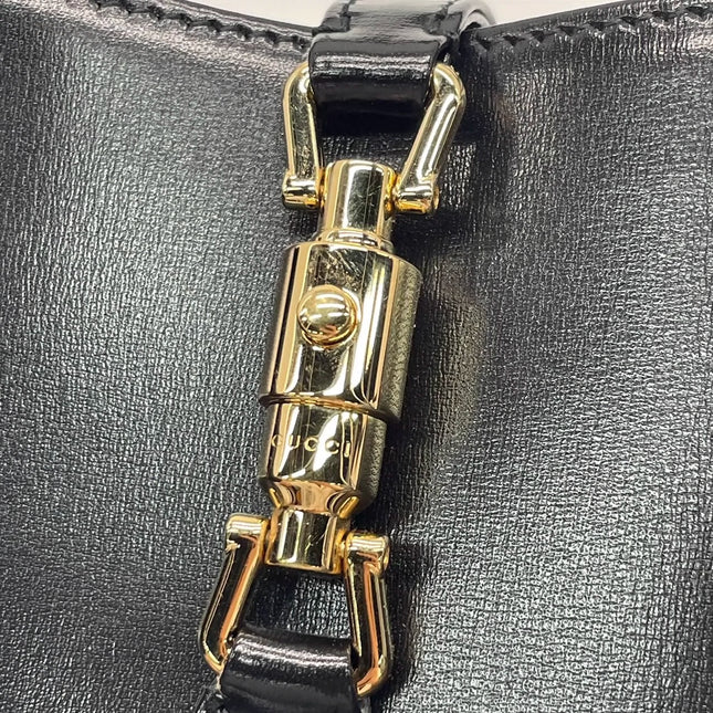 Sold Gucci Jackie 1961 Super Mini Black Leather Bag with Chain Strap