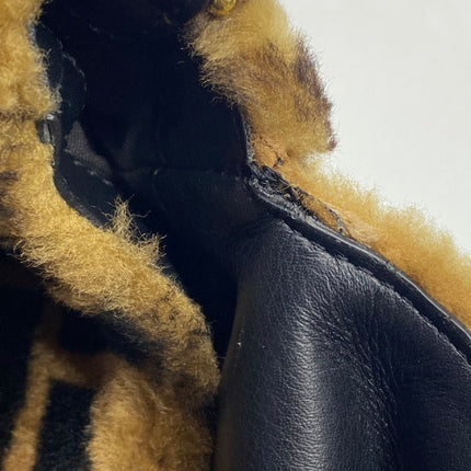 Fendi Baguette Large Shearling Vitello Dolce Marco FF 1974 Tobacco Black Brown Zucca