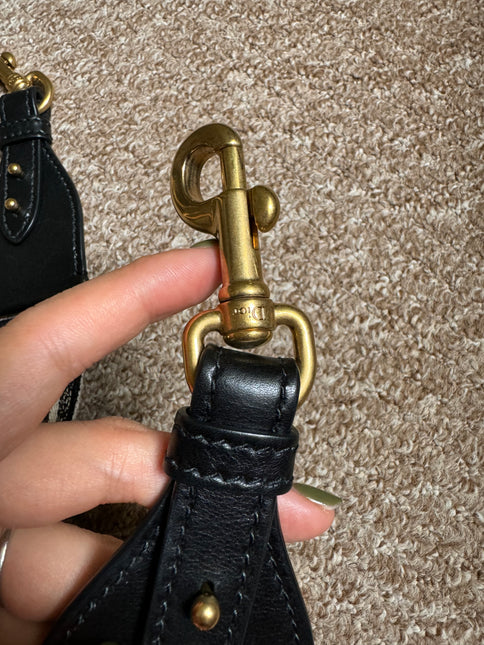 Sold Dior Saddle Strap black canvas with Dior Logo