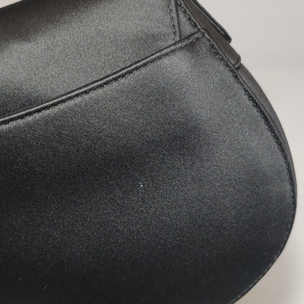 Dior Saddle Mini Silk Handbag Black with crystals