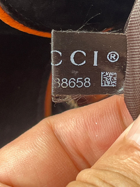 Gucci Jackie 1961 Medium Black Suede Leather with Orange Trimming Bag