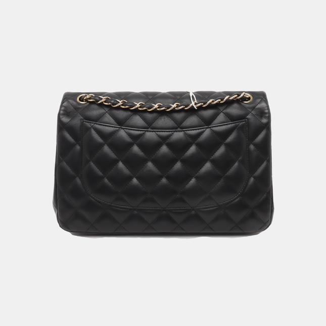 Chanel Classic Flap Jumbo Black Lambskin Leather Double Flap Gold Hardware, 2010-2011