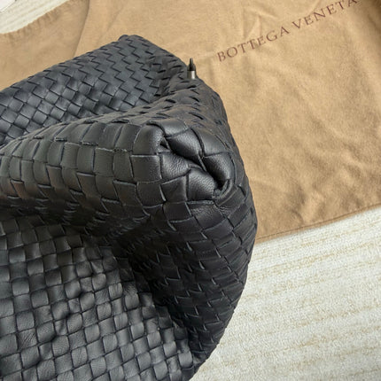 Bottega Veneta Maxi Convertible Tote Bag Hobo Black Leather Two-way Carry 50cm