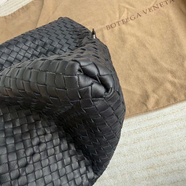 Bottega Veneta Maxi Convertible Tote Bag Hobo Black Leather Two-way Carry 50cm