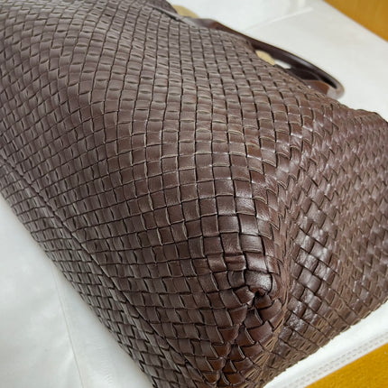 Bottega Veneta Cabat Tote Intreccio Leather Chocolate Brown 42cm