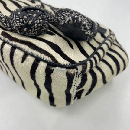 Prada Zebra Print Ponyhair Calfskin Leather Handbag