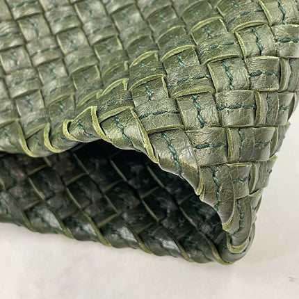 Bottega Veneta Cabat Tote Dark Green Intreccio Leather 45cm