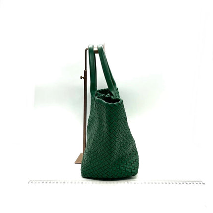Sold Bottega Veneta Cabat Large Intreccio Leather Tote Bag Dark Green with Pouch 40cm