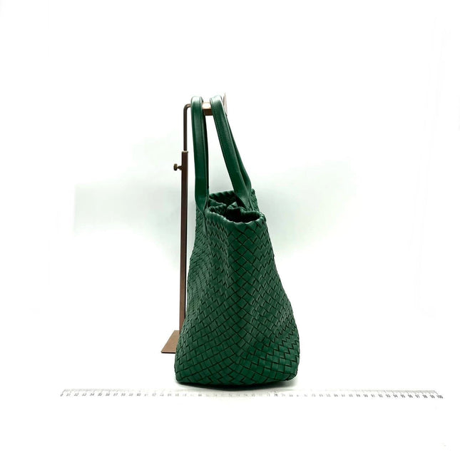 Sold Bottega Veneta Cabat Large Intreccio Leather Tote Bag Dark Green with Pouch 40cm