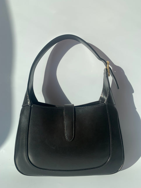 Sold Gucci Jackie 1961 Black Leather Bag with Adjustable Strap