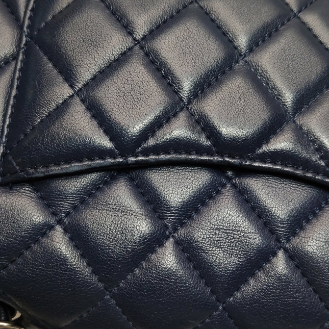Chanel Classic Flap Mini 2020 Navy Lambskin Leather Silver Hardware