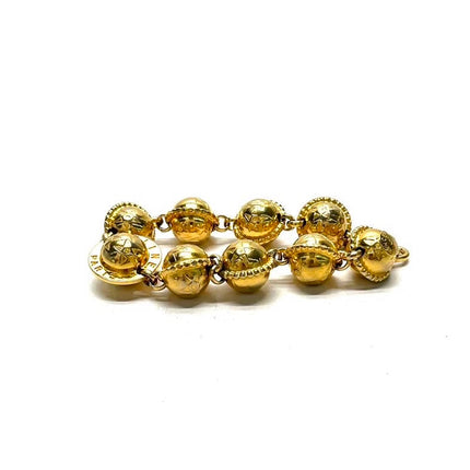 Celine 1990s Gold-tone Triomphe Planet Link Charm Bracelet