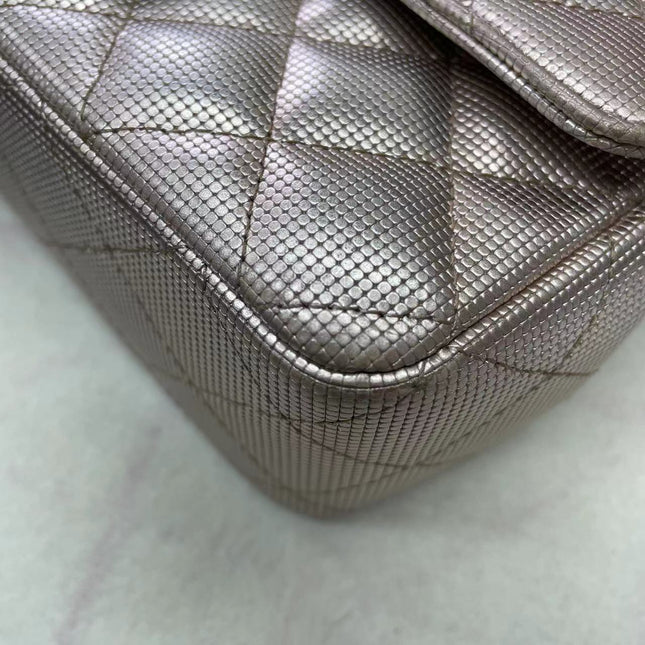 Sold Chanel Classic Flap 2016 Pink Metallic Pixel Effect Calfskin Leather Mini Crossbody Bag