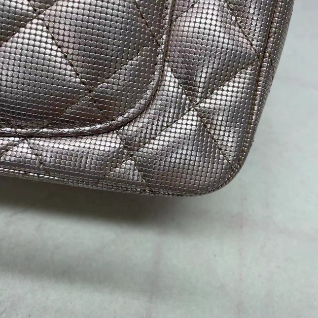 Sold Chanel Classic Flap 2016 Pink Metallic Pixel Effect Calfskin Leather Mini Crossbody Bag
