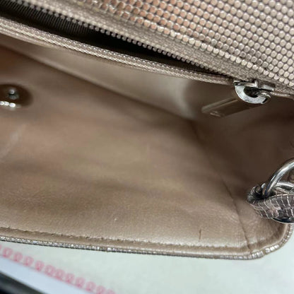 Chanel Classic Flap 2016 Pink Metallic Pixel Effect Calfskin Leather Mini Crossbody Bag