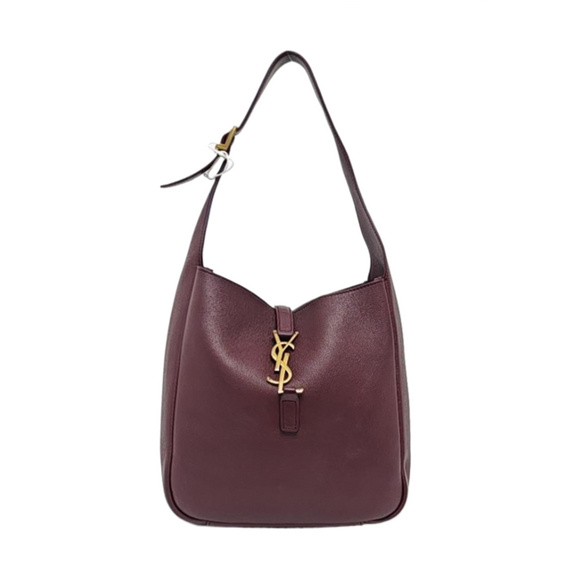 Yves Saint Laurent YSL Le 5 A 7 Hobo Small Burgundy Calfskin Shoulder Bag-Luxbags