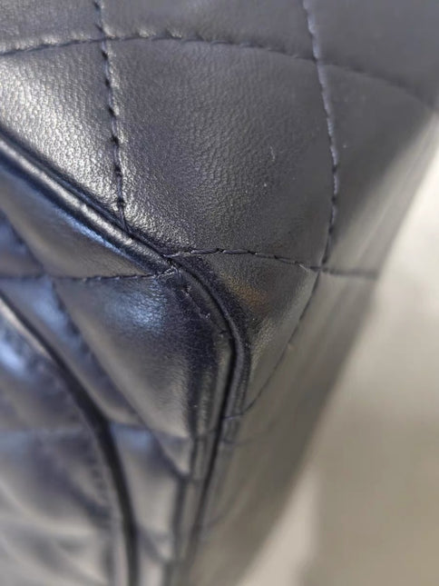 Chanel Classic Flap Mini Rectangular Navy Lambskin Leather Gold Hardware Microchip