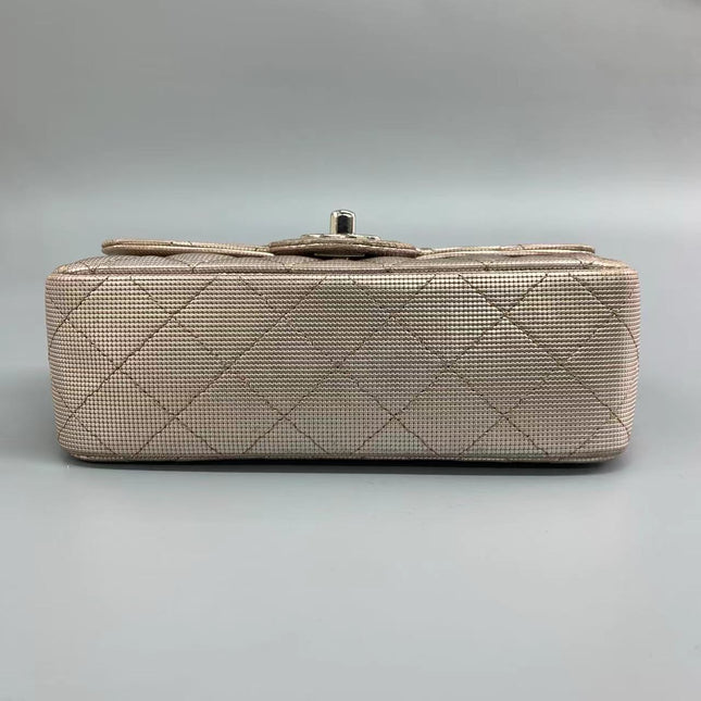 Sold Chanel Classic Flap 2016 Pink Metallic Pixel Effect Calfskin Leather Mini Crossbody Bag
