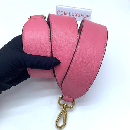 Fendi Baguette Large Pink Leather 3D FF Motif Crossbody Bag