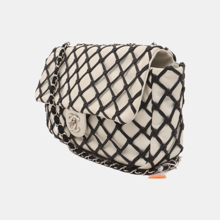 Chanel Lambskin Jumbo Canebiers Net Knots Flap White, 2011
